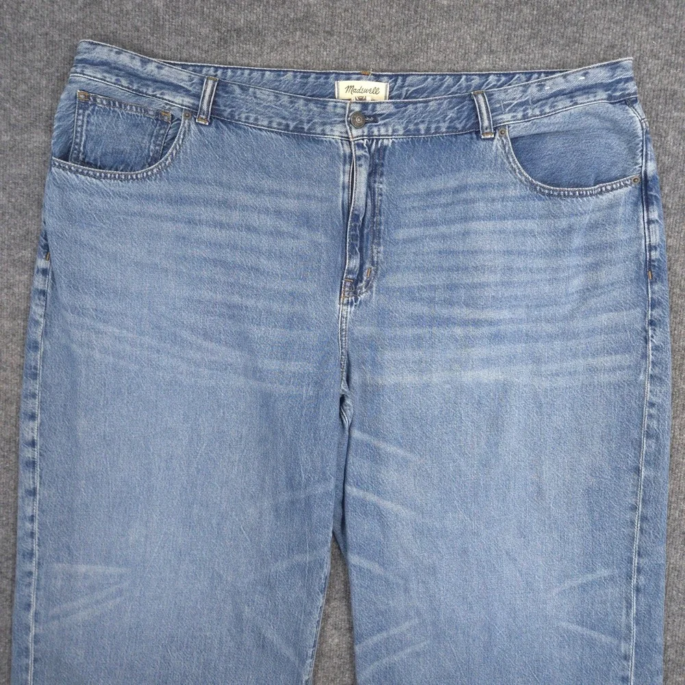 Madewell Jeans‎ Womens 24W Blue Superwide-Leg Whiskered Billings Wash Denim
